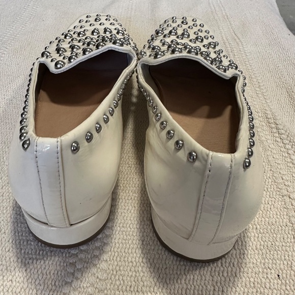 Halogen Nordstrom Women’s White Loafer Kaylee White Patent Leather Studded 9 - Picture 6 of 6
